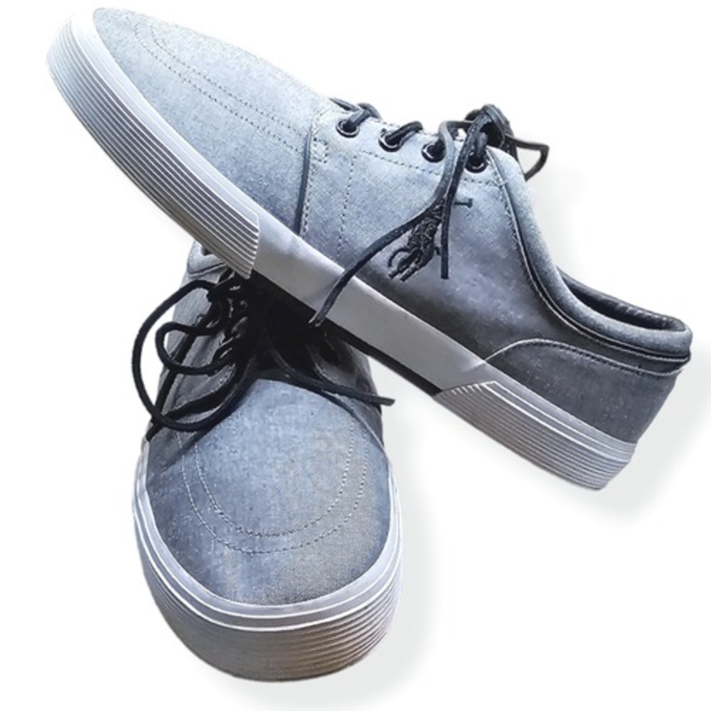 Polo Ralph Lauren Faxon Men Size 13‎ Boat Shoes Low Canvas Gray Sneakers Preppy